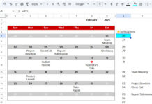 Example of converting a Google Sheets calendar into a structured table