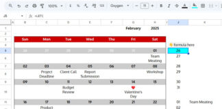 Example of converting a Google Sheets calendar into a structured table