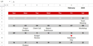 Filter Today's Events from a Calendar Layout in Google Sheets