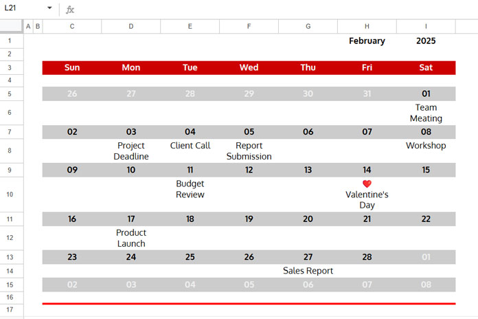 Filter Today's Events from a Calendar Layout in Google Sheets