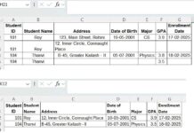 Example of merging duplicate rows and keeping the latest values using a formula in Excel