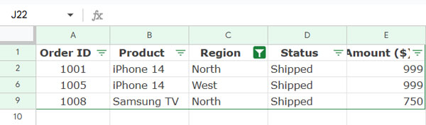 OR logic applied to filter multiple columns in Google Sheets