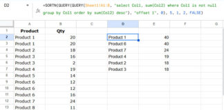 Extract top N from query aggregation results in Google Sheets