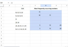 Mode of Comma-Separated Numbers in Google Sheets