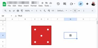 Dice roller in Google Sheets created with one formula