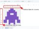 10x10 Nonogram puzzle grid in Google Sheets with automated clues and purple pixel art