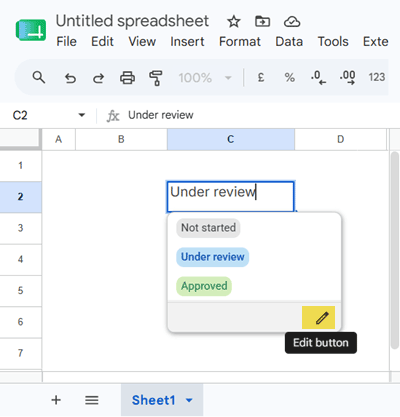 Editing an existing drop-down list in Google Sheets
